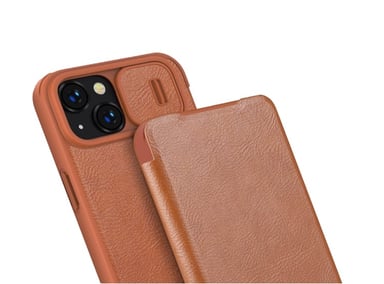 CASE IPHONE 14 NILLKIN QIN LEATHER MARRON - 1