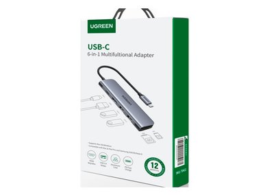 ADAPTADOR UGREEN MULTIFUNCION CM195 6EN1 (70411) HUB USB-C A 2X USB 3.0 HDMI SD/MICROSD 100W - 2