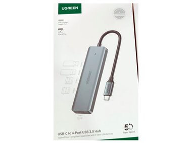 ADAPTADOR UGREEN HUB CM219 5EN1 (70336) USB-C A 4 PORT USB 3.0 GRIS - 2