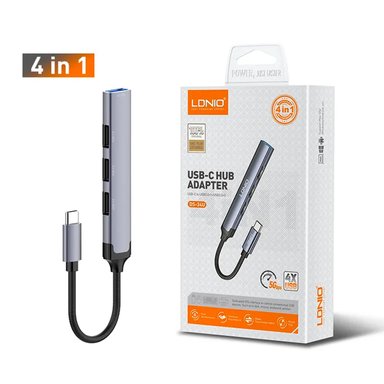 HUB USB EXTENSIÓN 4 EN 1 LDNIO DS-34U TIPO C - 1