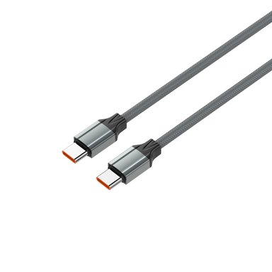 CABLE LDNIO IP-442C TIPO C A C NYLÓN 65W 2M PARA IPHONE SERIE 15,16 GRIS - 1