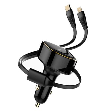 CARGADOR PARA AUTO LDNIO 30W CON CABLE TIPO C O LIGHTNING C107 - 1