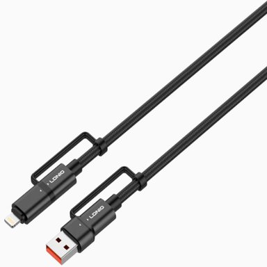 CABLE LDNIO LC16 65W 4-IN-1 FAST CHARGING USB-C LIGHTING TO USB-A USB-C - 3