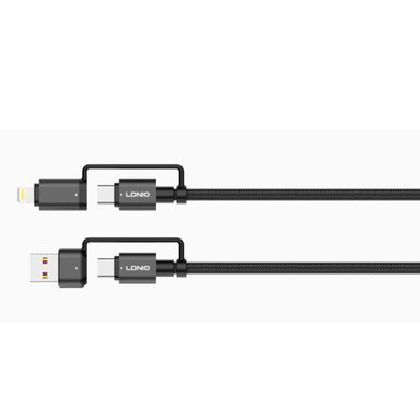 CABLE LDNIO LC16 65W 4-IN-1 FAST CHARGING USB-C LIGHTING TO USB-A USB-C - 4