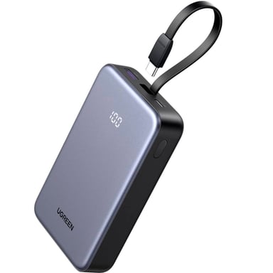 BATERÍA EXTERNA UGREEN 20000 MAH Y 22.5W CON CABLE USB-C INTEGRADO PB505 - 1