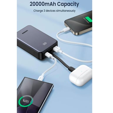 BATERÍA EXTERNA UGREEN 20000 MAH Y 22.5W CON CABLE USB-C INTEGRADO PB505 - 5