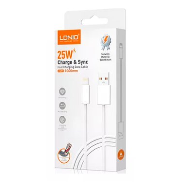 CABLE DE CARGA Y DATOS LIGHTNING 25W LDNIO LS8911 1M - 2