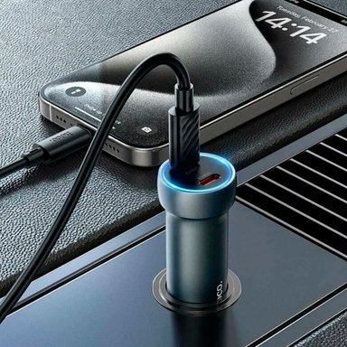 CARGADOR DE AUTO HOCO Z54B TIPO-C A LIGHTNING 2USB-C DE 60W PD - 5
