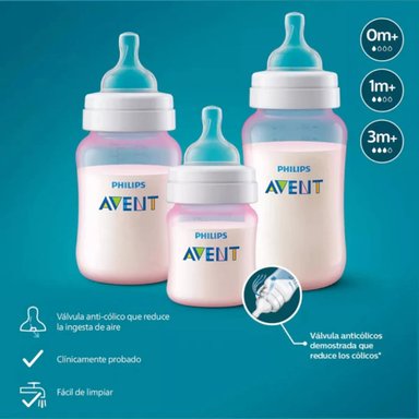 SET ANTICOLIC TRIPLE PACK ROSADO PHILIPS AVENT - 3