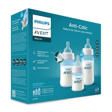 SET ANTICOLIC TRIPLE PACK AZUL