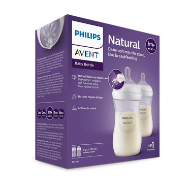 BIBERON NATURAL RESPONSE 3.0 X2 260ML FLOW 3 - 1M+ AVENT - 5