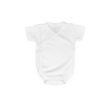 BODY  CRUZADO MANGA CORTA  ALGODÓN PIMA  UNISEX BEBE BLANCO