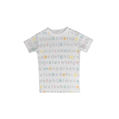 CAMISETA ALGODÓN PIMA UNISEX MELLOW BLANCO MANGA CORTA ESTAMPADA ABC - 1