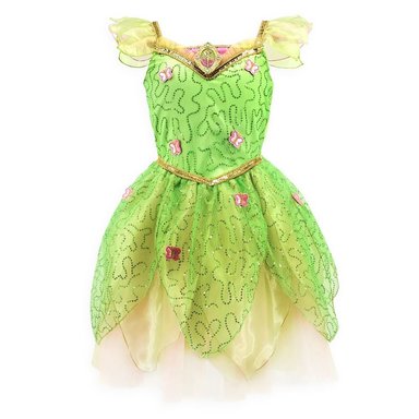 DISFRAZ A LA RODILLA NIÑA DISNEY VERDE VESTIDO TINKER BELL