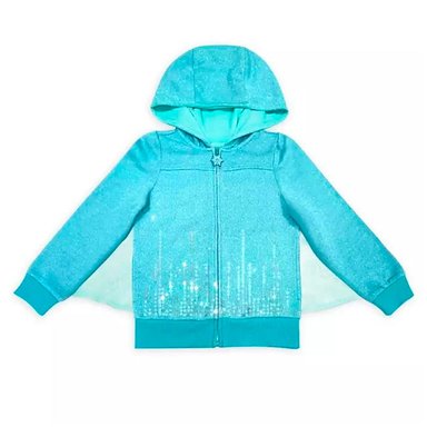 CASACA MANGA LARGA NIÑA DISNEY TURQUESA FROZEN CAPA