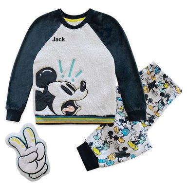 SET PIJAMA + ALMOHADA NIÑO DISNEY NEGRO MICKEY MOUSE