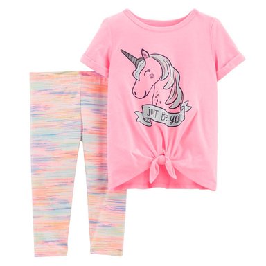CONJUNTO CARTER'S MULTICOLOR 2 PIEZAS LEGGINGS UNICORNIO