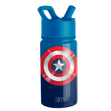 TOMATODO SIMPLE MODERN CAPITÁN AMÉRICA 420ML ACERO INOXIDABLE ESCUDO MARVEL