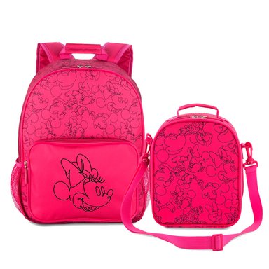 SET MOCHILA Y LONCHERA DISNEY MINNIE MOUSE FUCSIA MICKEY