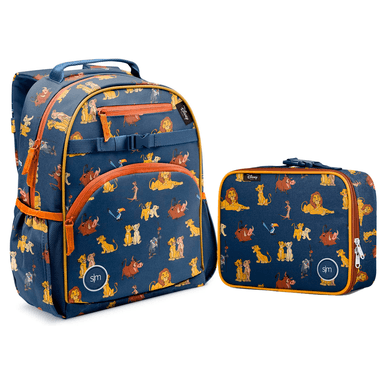 MOCHILA Y LONCHERA SIMPLE MODERN REY LEÓN AZUL