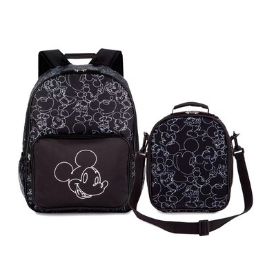SET MOCHILA Y LONCHERA DISNEY MICKEY MOUSE NEGRO