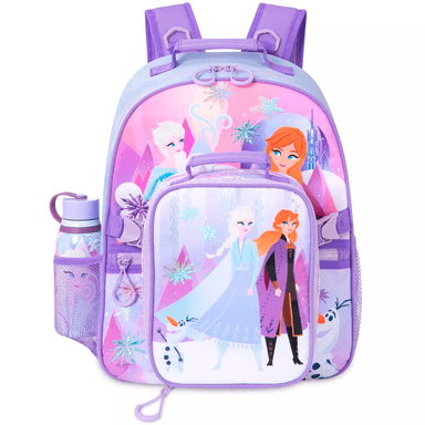 SET DISNEY ANNA Y ELSA FROZEN 2 LILA CLARO MOCHILA Y LONCHERA - 2