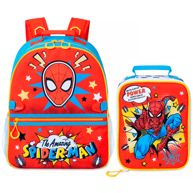 SET DISNEY THE AMAZING SPIDER-MAN ROJO MOCHILA Y LONCHERA