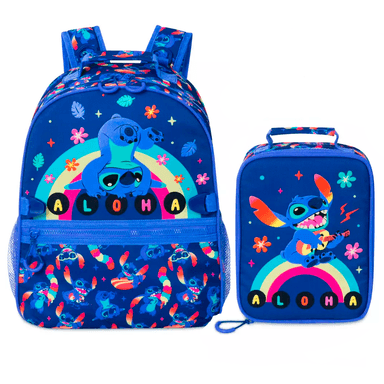 SET DISNEY LILO & STITCH AZUL MOCHILA Y LONCHERA