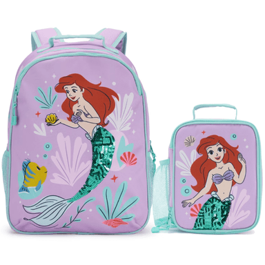 PACK ESCOLAR PRINCESA LA SIRENITA - MOCHILA + LONCHERA