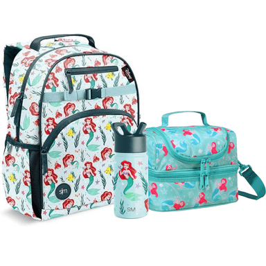 PACK ESCOLAR LA SIRENITA - MOCHILA + TOMATODO + LONCHERA
