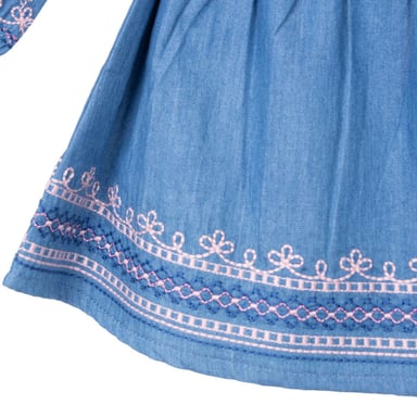 VESTIDO BEBÉ NIÑA DENIM TALLA 6M - 4