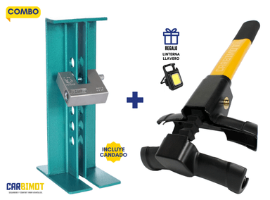 SEGURO BLOQUEO TRABA PEDAL TIMÓN VOLANTE ANTIRROBO (COMBO)