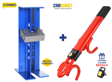 SEGURO BLOQUEO TRABA PEDAL TIMÓN VOLANTE ANTIRROBO (COMBO)