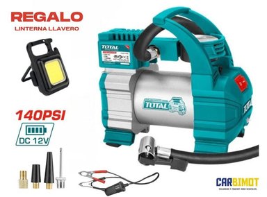 MINI COMPRESORA TOTAL TOOLS TTAC1406 INFLADOR DE AIRE PORTATIL 12V PARA LLANTAS