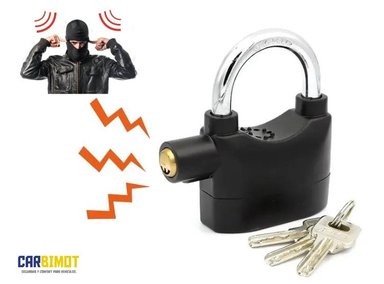 CANDADO METAL ALARMA ANTIRROBO PARA VEHICULOS Y HOGAR
