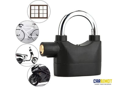 CANDADO METAL ALARMA ANTIRROBO PARA VEHICULOS Y HOGAR - 2