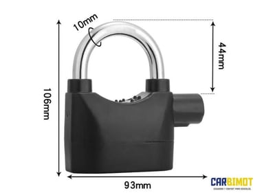 CANDADO METAL ALARMA ANTIRROBO PARA VEHICULOS Y HOGAR - 3