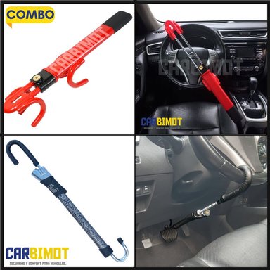 SEGURO BLOQUEO TRABA PEDAL VOLANTE TIMÓN ANTIRROBO VEHICULAR