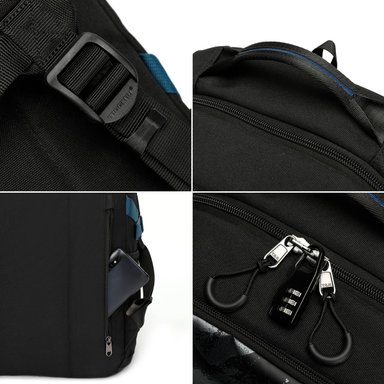 MOCHILA TIGERNU T-B9021 NEGRO HOMBRE LAPTOP VIAJE ANTIRROBO - 5