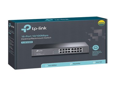 TP-LINK - SWITCH TL-SF1016DS RACKMOUNT 16 PUERTOS 10/100 MBPS - 4