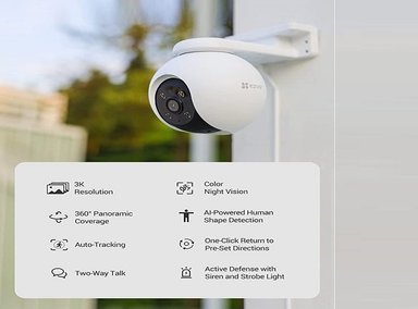 CÁMARA DE SEGURIDAD EZVIZ H8 PRO 3K IP 5MP 2880 X 1620 PX H.265 BLANCO - 5