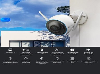 CÁMARA DE SEGURIDAD EZVIZ H3 3K IP 5MP 2880 X 1620 PX IP67 BLANCO - 2
