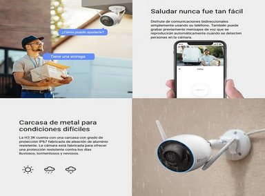 CÁMARA DE SEGURIDAD EZVIZ H3 3K IP 5MP 2880 X 1620 PX IP67 BLANCO - 6