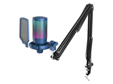 MICRÓFONO FIFINE AMPLIGAME A6T RGB INCLUYE BRAZO BLUE AZUL - 1