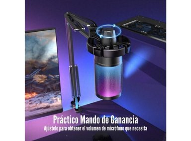 MICRÓFONO FIFINE AMPLIGAME A6T RGB INCLUYE BRAZO BLUE AZUL - 4