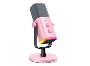 FIFINE - MICRÓFONO AMPLIGAME AM8 RGB USB/XLR DYNAMIC - ROSADO - 1