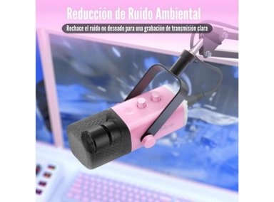 FIFINE - MICRÓFONO AMPLIGAME AM8 RGB USB/XLR DYNAMIC - ROSADO - 4