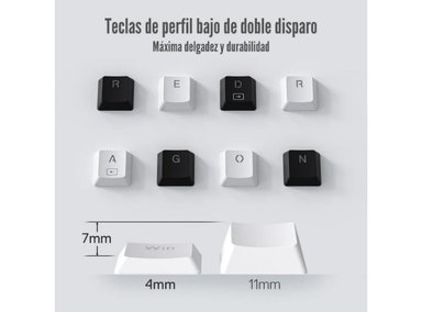 TECLADO REDRAGON WIRED SWITCH RED BLANCO HORUS MINI K632 - 4
