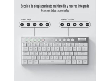 TECLADO REDRAGON WIRED SWITCH RED BLANCO HORUS MINI K632 - 5