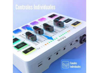 ACCESORIO CÓMPUTO FIFINE AMPLIGAME SC3 MIXER RGB STREAMING XLR WHITE - 2